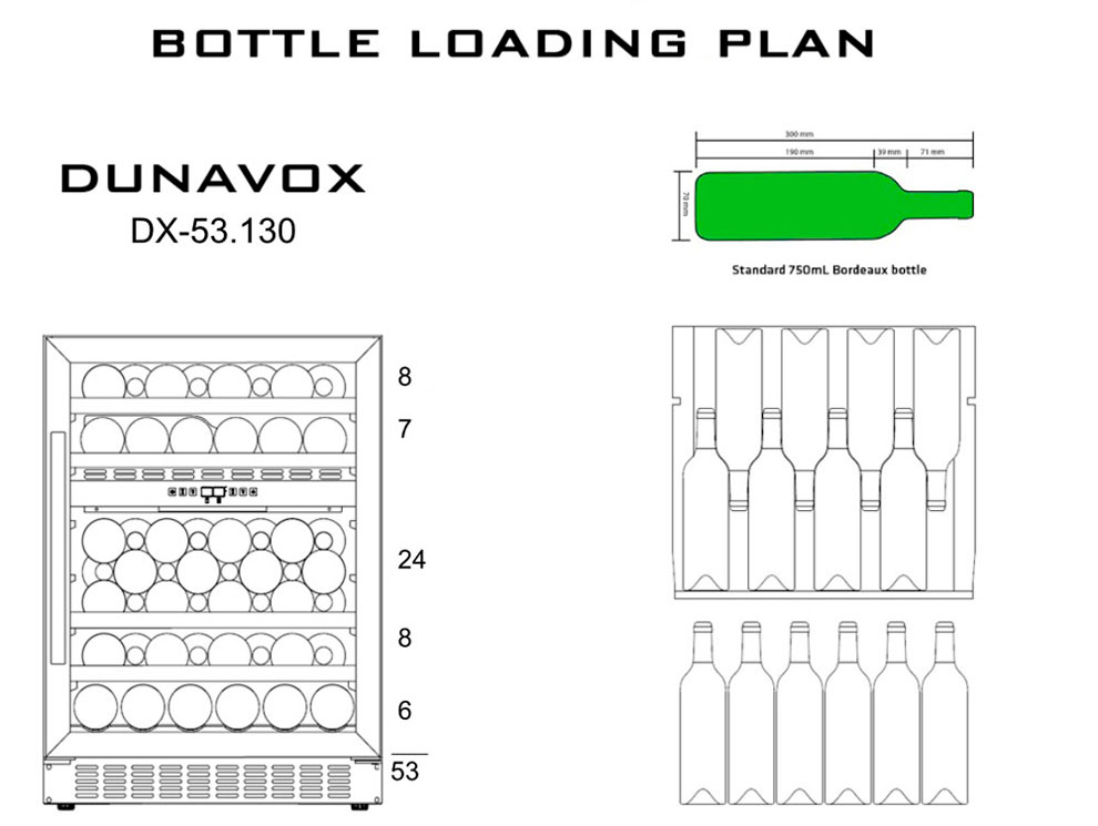 Винный холодильник Dunavox DX-53.130DBK/DP